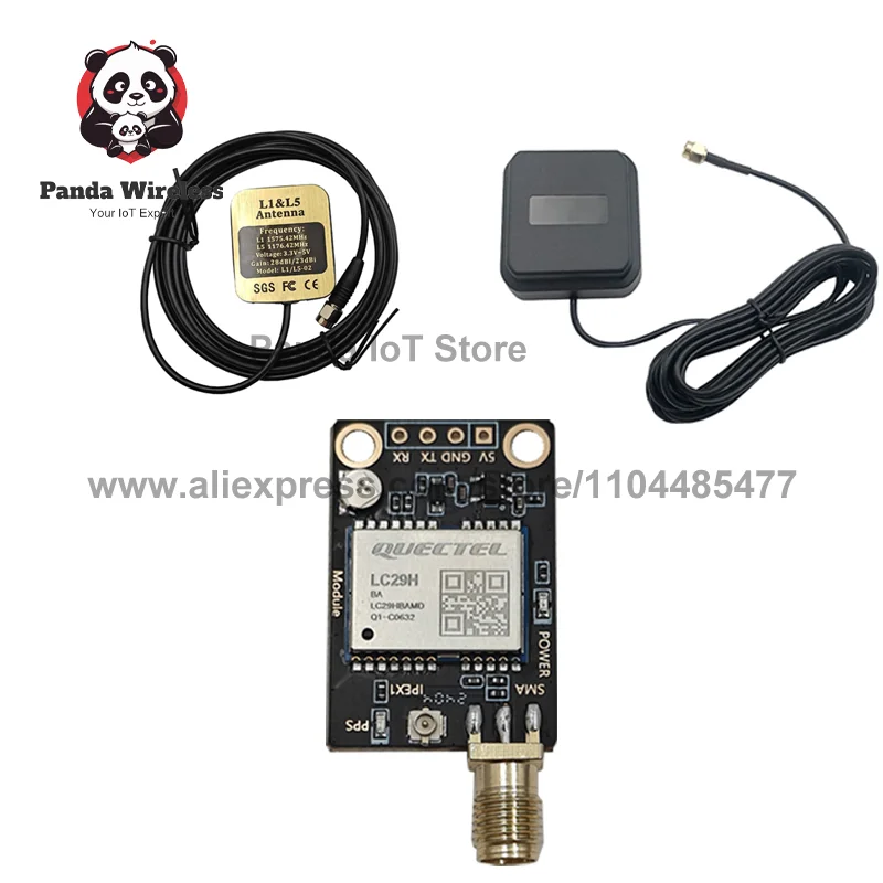 

Quectel LC29H LC29HAA LC29HBA LC29HDA LC29HEA Модуль RTK Двухчастотный GNSS GPS BDS Galileo ГЛОНАСС с антенной L1 L5