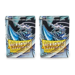 Dragon Shield Bundle: 2 Packs of 60 Count Yu-Gi-Oh Matte Card Sleeves Protector Japanese Size Mini Card Cover(Matte Clear)