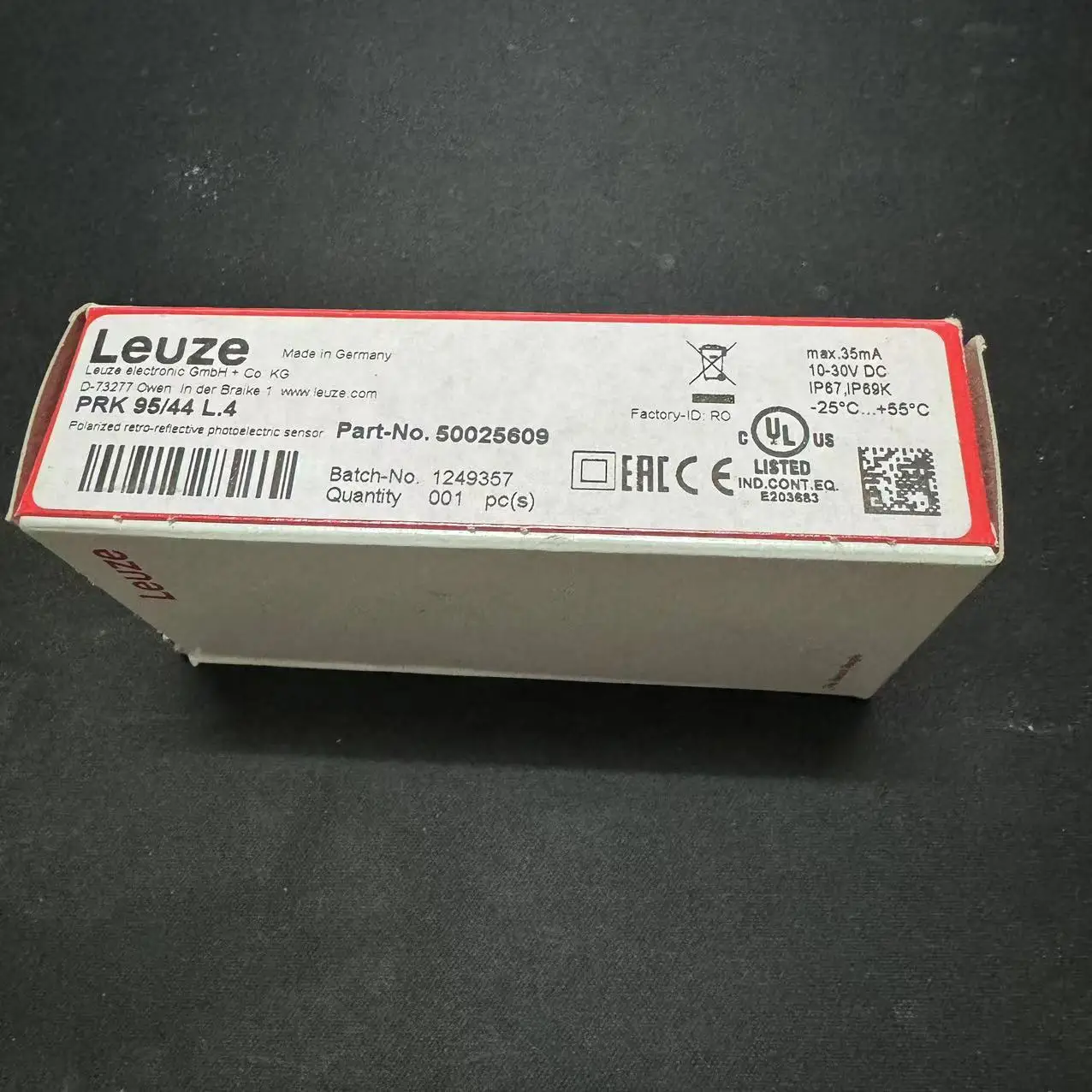 Germany Leuze Electronic Color Photoelectric Sensor PRK 95/44 L.4