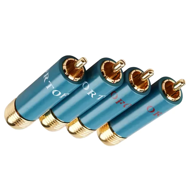 4pcs Ortofon RCA Plug Brass Gold Plated RCA Plug Connector RCA Signal Line Plug Adapter AV Terminal Plugs