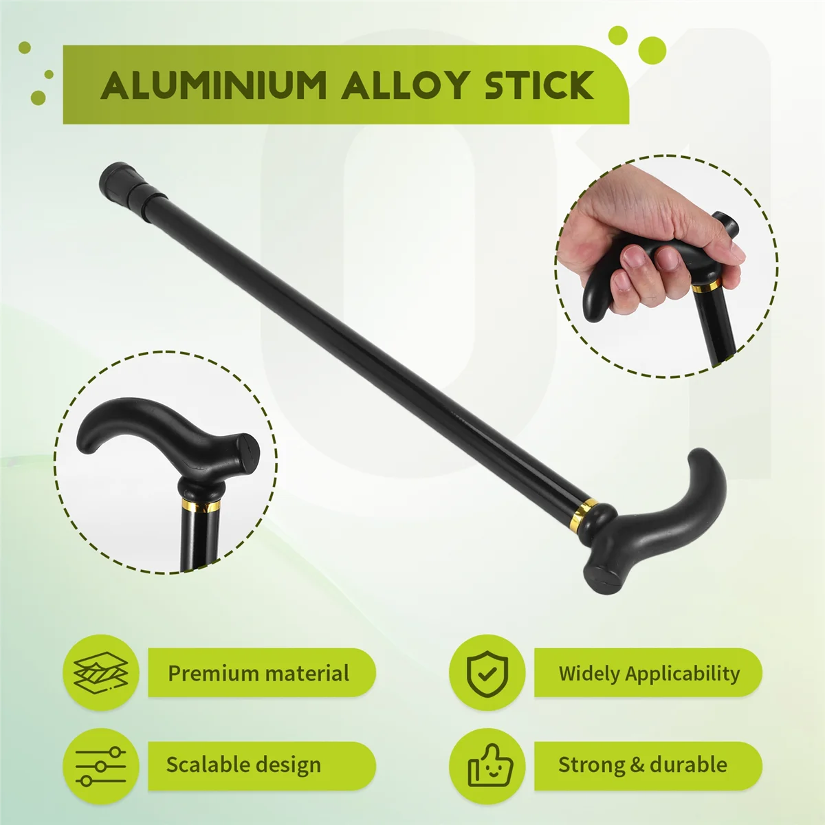 อลูมิเนียมคุณภาพดีกว่าไม้เท้า Ultralight ไม้เท้าปรับได้สําหรับผู้สูงอายุ