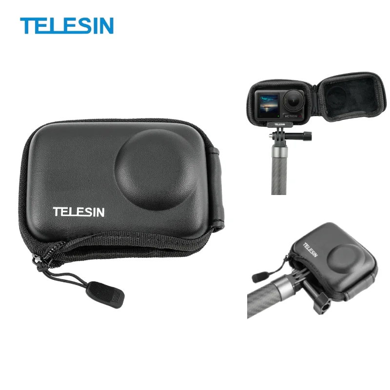 

TELESIN Mini Storage Bag for DJI OSMO Action5 4 3 Brushed Half Open Quick Release Carrying Protective Bag DJI Action Accessories