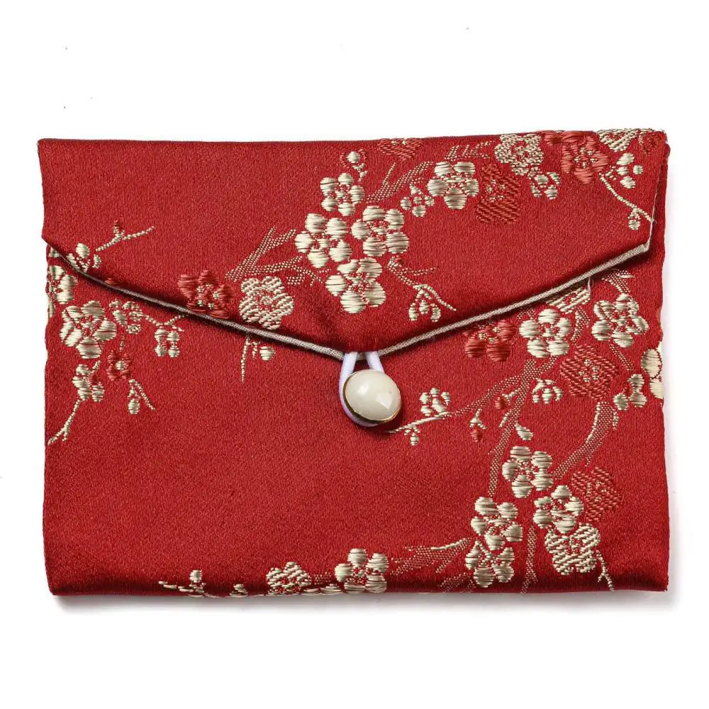 

24Pcs Chinese Style Floral Cloth Jewelry Storage Pouches Rectangle Gift Case for Bracelets Earring Rings Wrapping Random Pattern