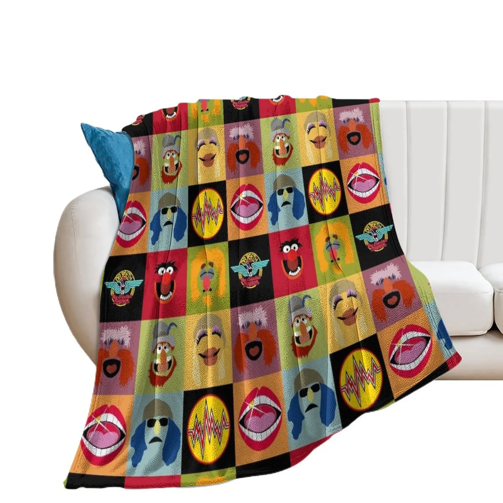 Dr. Teeth and the Electric Mayhem ft Lips Throw Blanket Designers Bed Fashionable Blankets