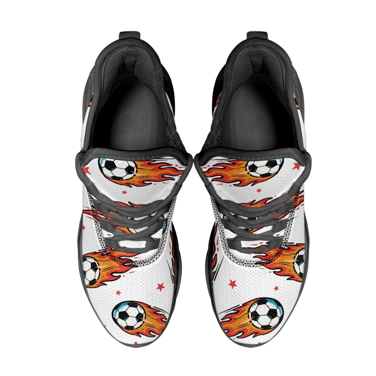 PENSTROLL Flaming Soccer Print Breathable Blade Sneakers for Mens Mesh & EVA Running Shoes Men's Sneakers Running Shoes