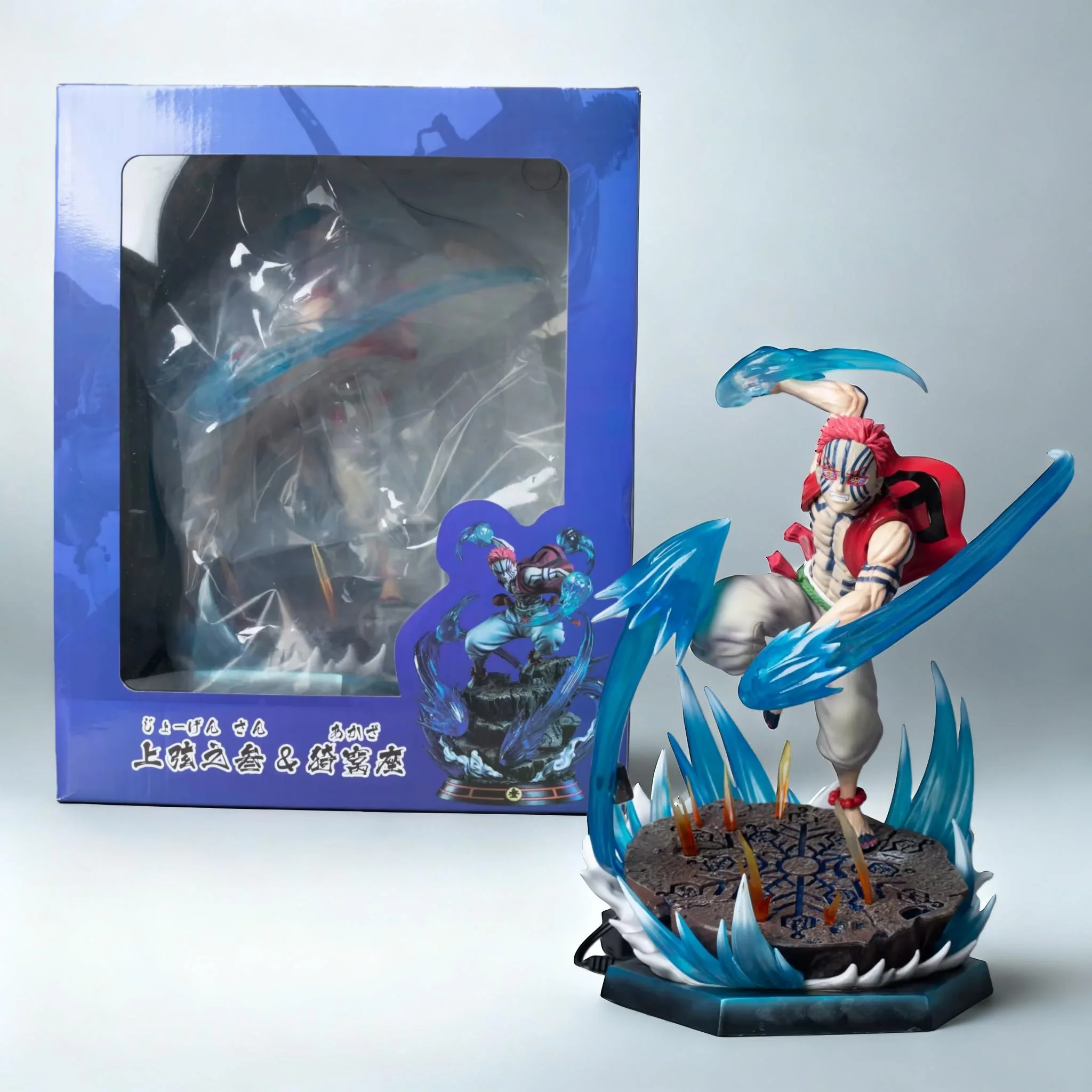 

Фигурка Demon Slayer Akaza со светодиодной подсветкой, Kimetsu no Yaiba, 26 см, аниме-коллекционная модель игрушки, подарки для фанатов, фигурка