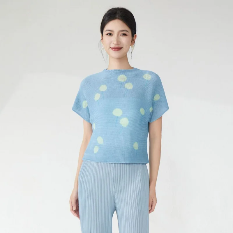 

Miyke short sleeved slim fit T-shirt summer new fashion style casual pullover loose and stylish versatile top [25329zsj-z1048c-