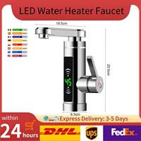 3000W 220V Electric Continuous Water Heater Faucet LED Fast Heating Electric Heater Faucet Rotatable Tap for Kitchen Bathroom