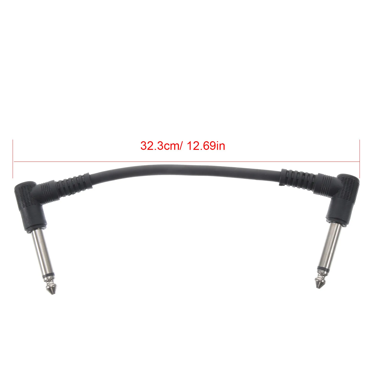 6Pcs Guitar Patch Cable PVC Outer Shell Stable Transmission 6.35mm Audio Cable for Electric Guitar Bass Mixer Effectors