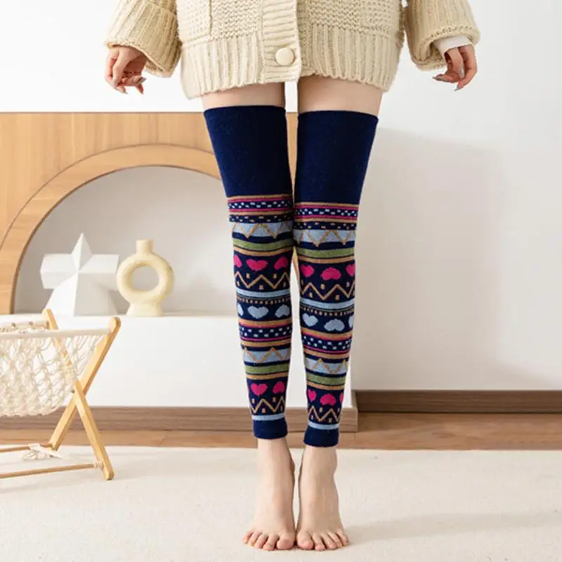 

Leg Gaurd Set Autumn and Winter Angora Wool Bunching Thickened Half Long Socks Women over the Knee Pad High Tube Foot