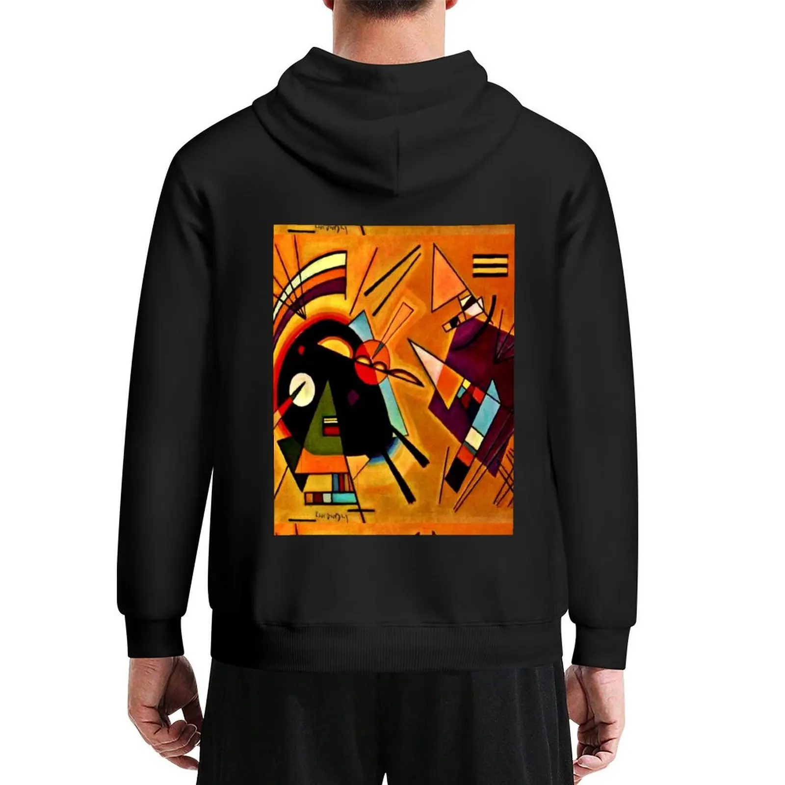 Wassily Kandinsky 'Black and Violet' Kandinsky Abstract Cubism Hoodie mens clothing autumn jacket men hoodie man