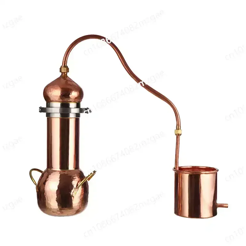 Small Antique Household 3L Pure Dew Ancient Distillation Machine Distillation Equipment Red Copper Purifier Essential Oil Distil