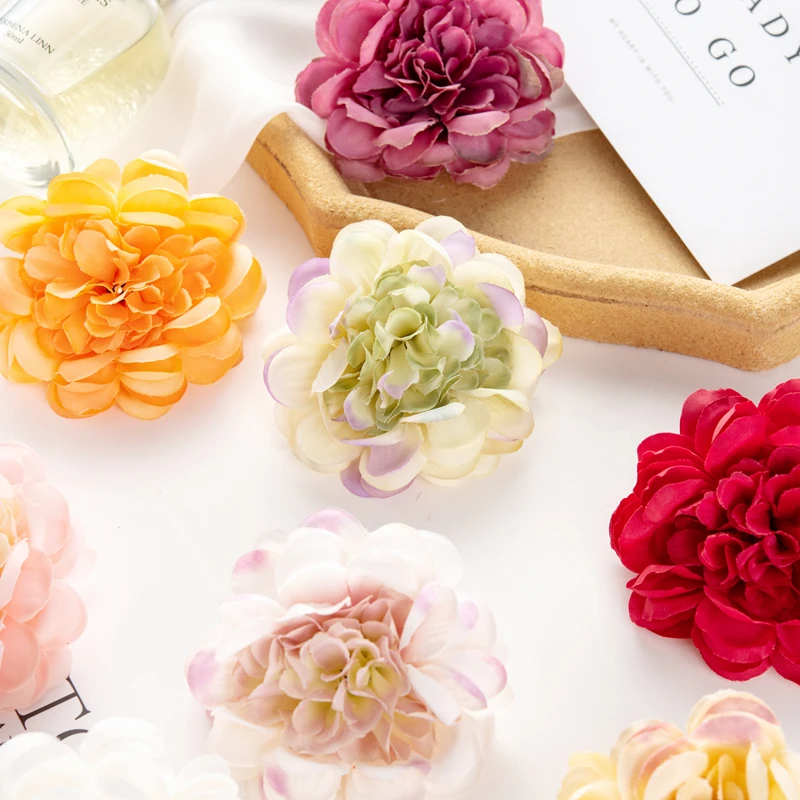 100PC Artificial Flowers for Scrapbook Home Room Decoration Wedding Bridal Brooch Christmas Diy A Cap Candy Box Silk Hydrangea