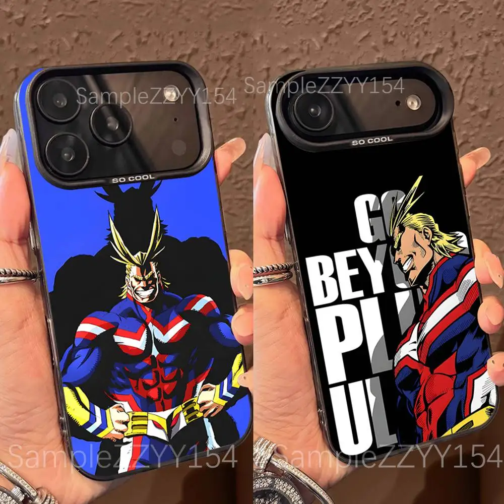 

My Hero A-Academia All Might Phone Case For iPhone 17,16,15,14,13,12,X,8,Pro,Max,Plus,E,SE4,Air,Mini Black IMD Matte