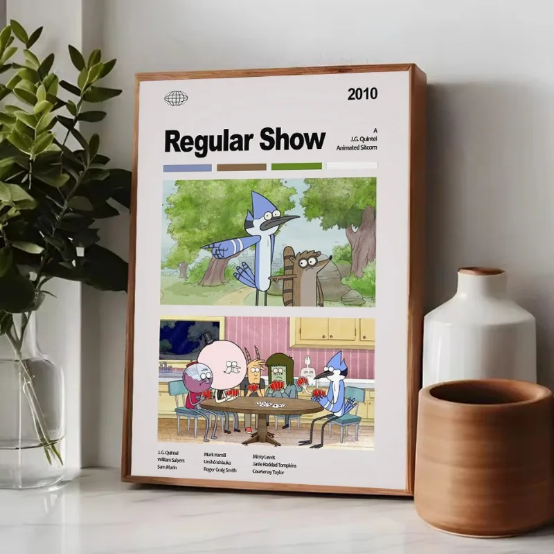 Cartoon R-Regular Show Poster Print Canvas Art Pictures Home for Living Room and Bedroom Wall Modern Decor Frameless Painting
