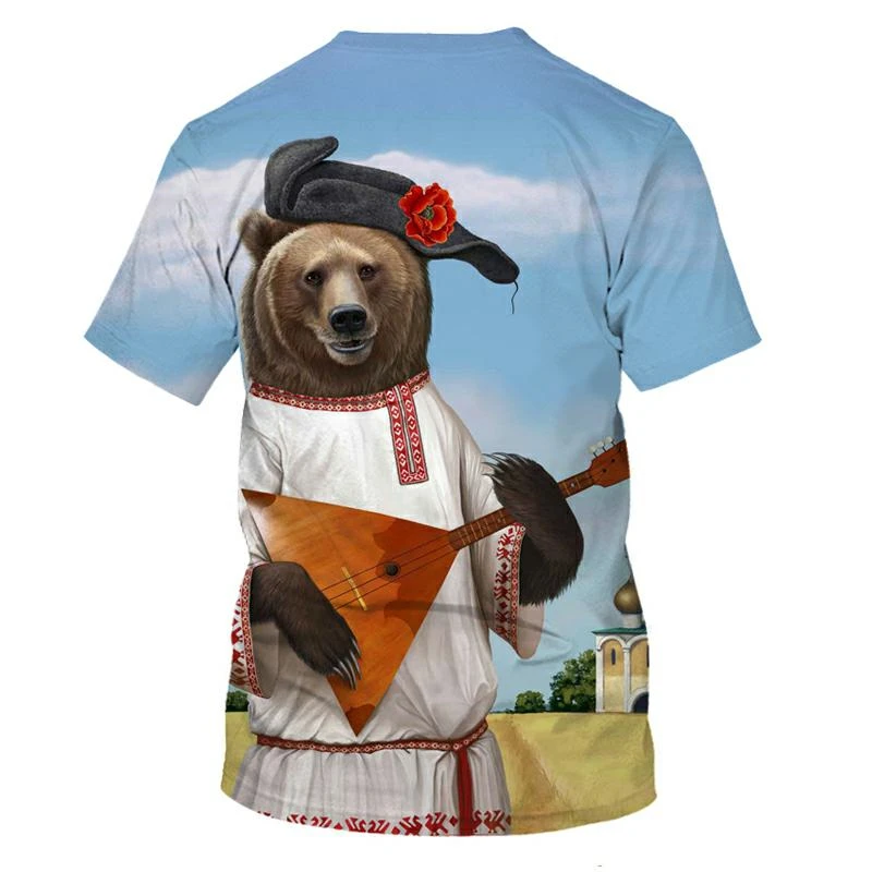 Brand Russia T-shirt Bear Shirts War Tshirt Military Clothes Gun Tees Tops Men 3d T shirt Cool Tee