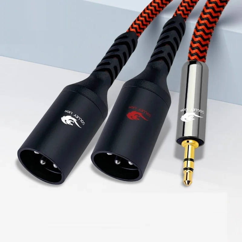 

3.5mm to Dual XLR Male Stereo Audio Cable for Amplifier Mixer Console Studio Device 3.5 to XLR 3-Pin Y Splitter Shielded Cords