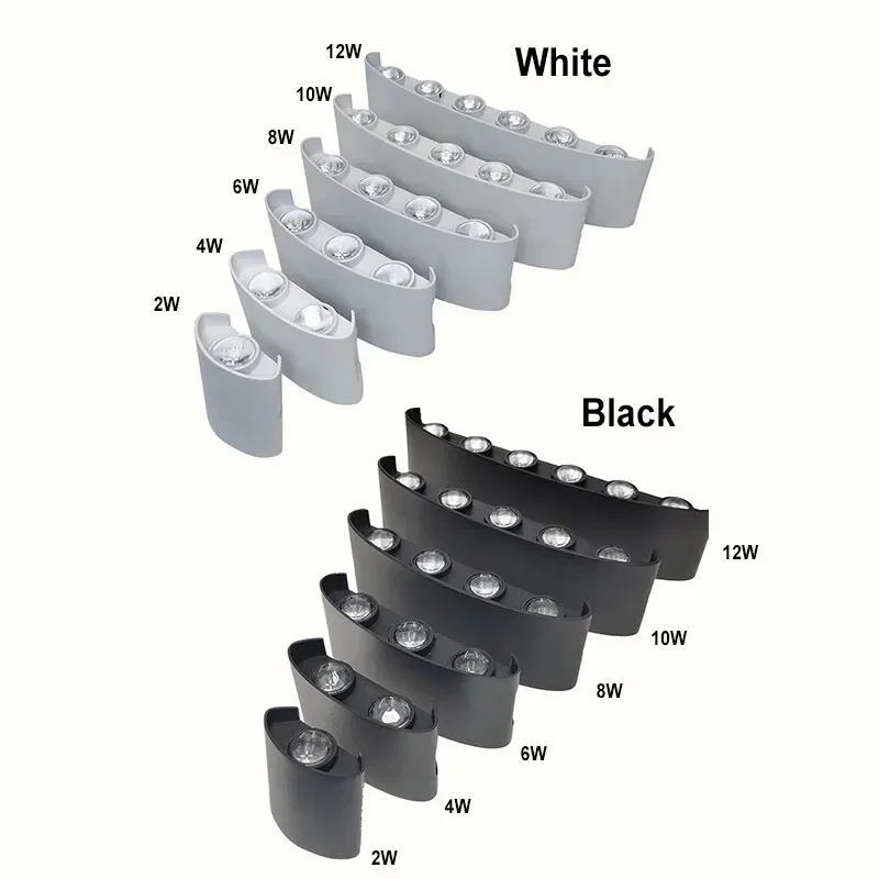 شمعدانات جدارية LED حديثة للاستخدام الداخلي والخارجي، أضواء تثبيت على الحائط باللون الأبيض لأعلى ولأسفل لديكور غرفة المعيشة وغرفة النوم