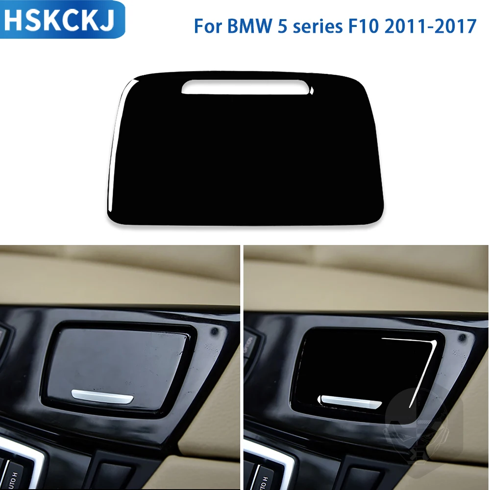 

For BMW 5 Series F10 2011 2012 2013 2014 2015 2016 Car Accessories Black Plastic Interior Ashtray Cover Trim Sticker Decoration