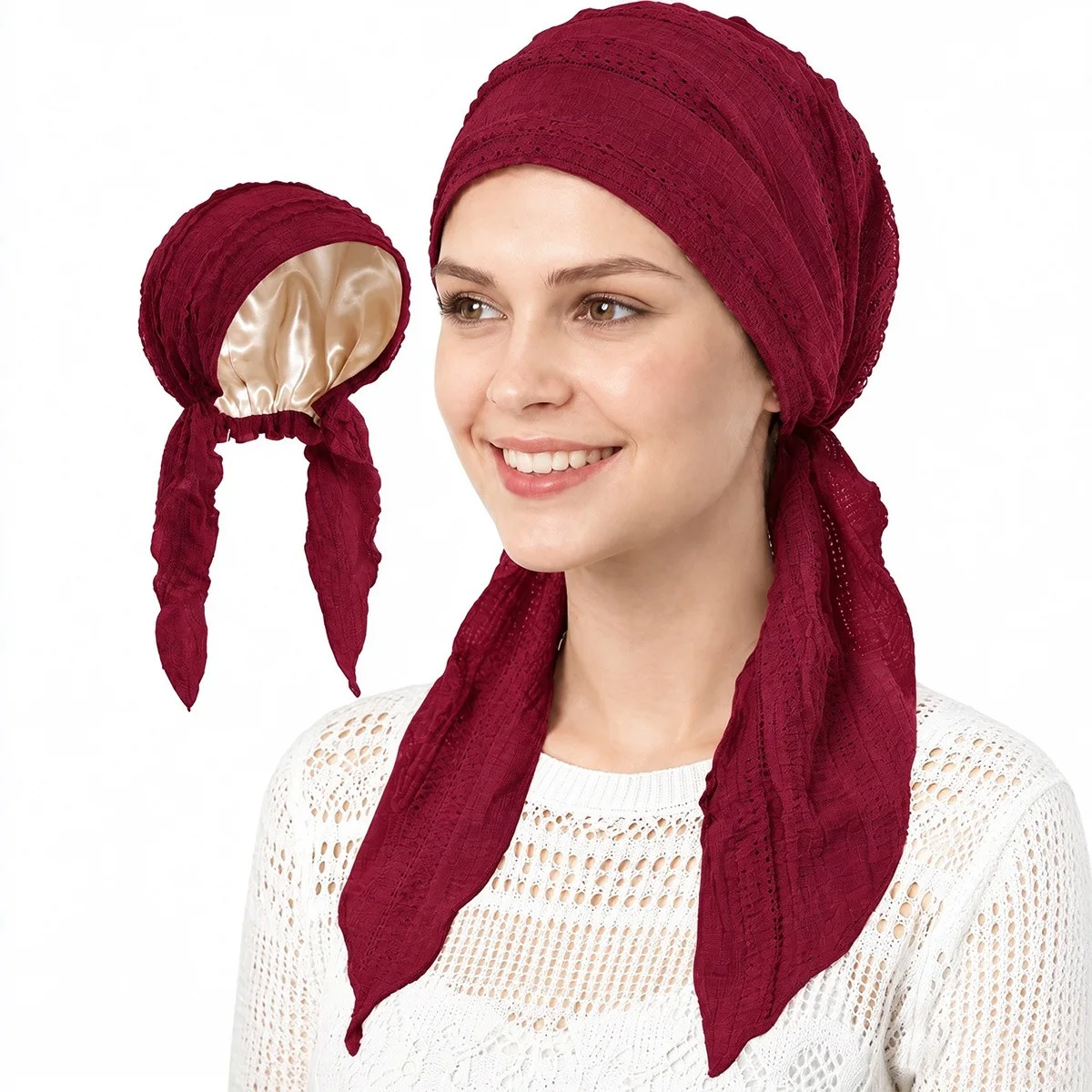 2026 New Crinkle Women's Hijab Soft Elastic Satin Lined Muslim Ladies Turban Headscarf Head Wrap for Ladies Turbante Mujer