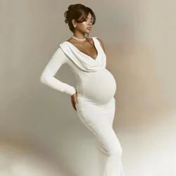 Sexy Bodycon Maternity Outfit Full Sleeve Stretchy Baby Shower Long Dresses
