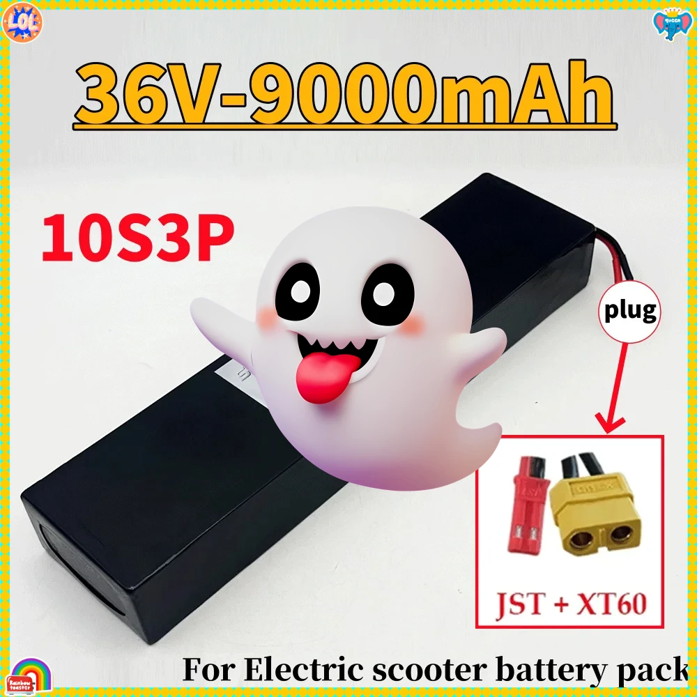 

18650 10S3P 36V 36Ah Rechargeable Lithium Battery Pack 500W Power Modified 36V Electric Scooter Battery with BMS, XT60 JST