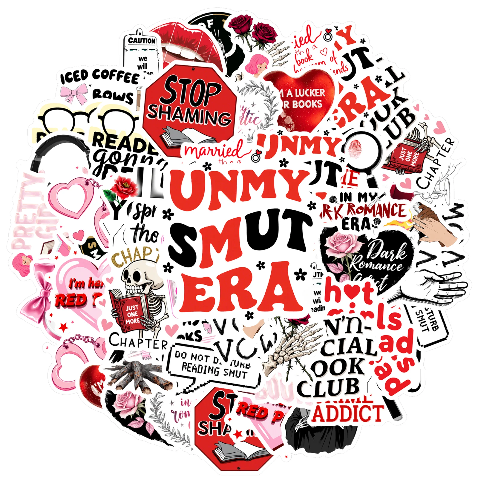 35pcs Gothic Humor Stickers Playful Romance PVC Sticker Funny Stickers For Laptop Motorcycle Luggage Phone Guitar Laptop Helmet