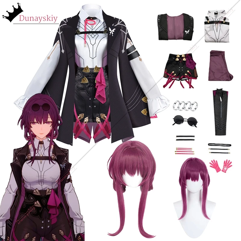 Kafka-Cosplay Honkai Star Rail Cos, juego de Anime Honkai 2024, disfraz de mujer para fiesta de Halloween, combate con peluca DIY, conjunto completo Subdue