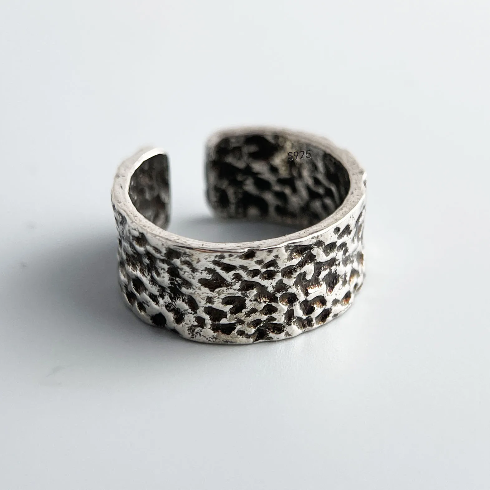 

BF CLUB 925 Sterling Rings for Women Simple Geometric Handmade Irregular Retro Cross Dots Oval Ring Allergy For Birthday Gift