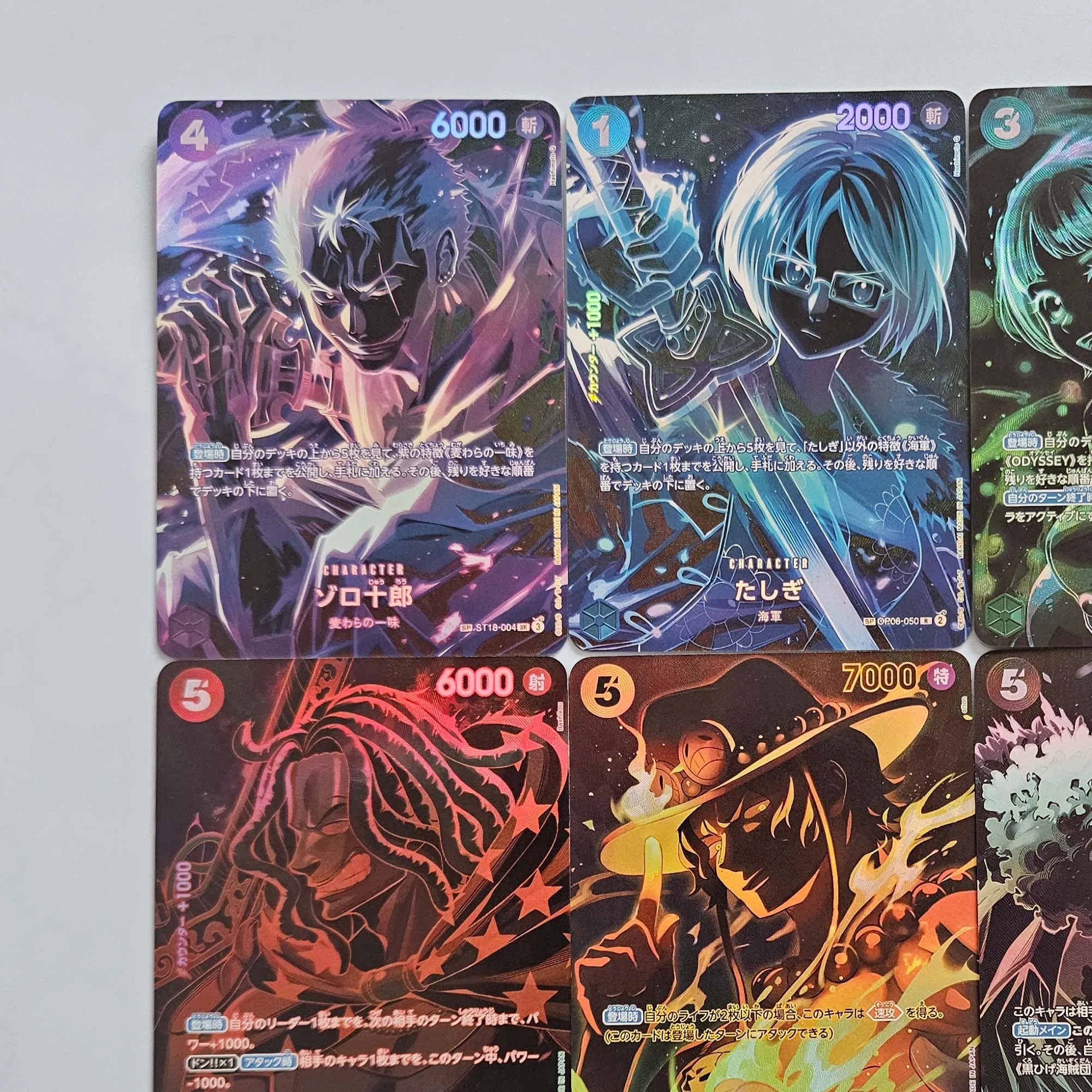 6 قطعة/المجموعة لتقوم بها بنفسك قطعة واحدة Opcg St18 رورونوا زورو ايس جمع بطاقة الانكسار اللون فلاش Opcg 10 كوزان أنيمي بطاقة دمى هدايا