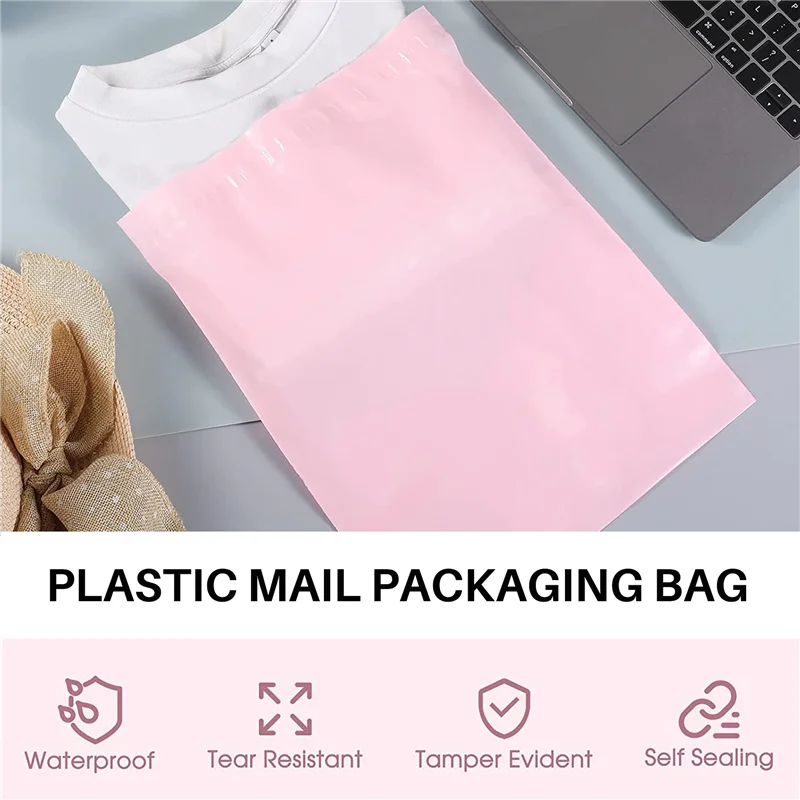 

Latest 100Pcs Quality Courier Bag Parcel Packaging Bag No Pocket Postal Plastic Mailers Flyers Mailing Packing Bag