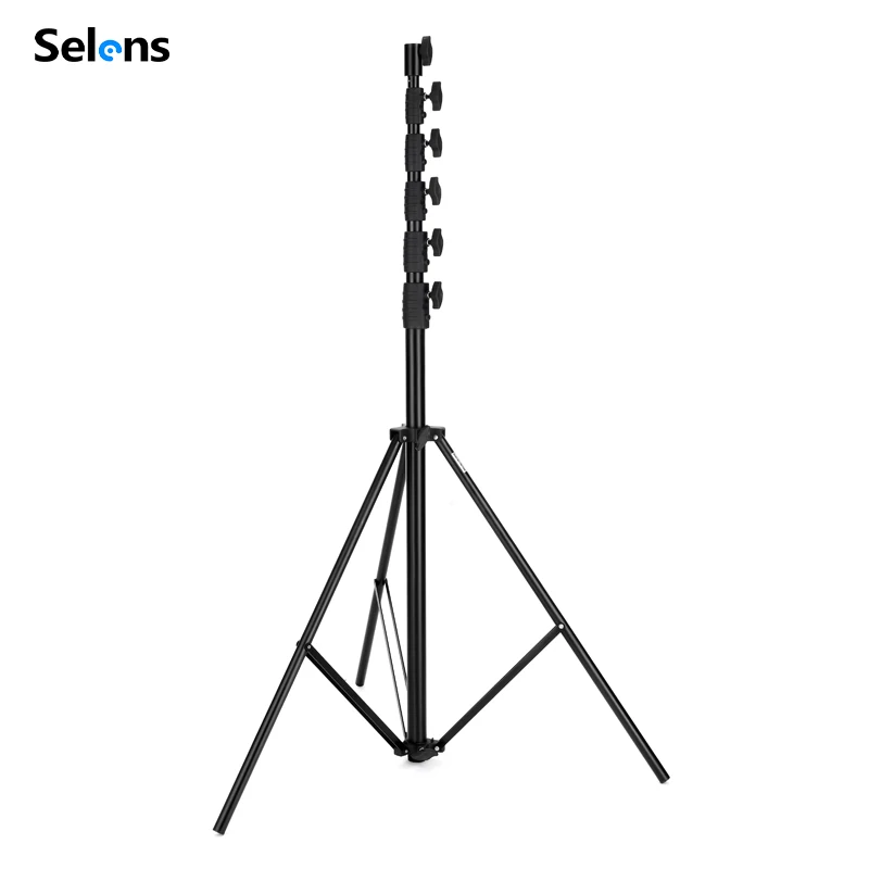 Selens 7.3M 라이트 스탠드(공기 압력 버퍼 포함) 알루미늄 합금 플래시 프레임 비디오 조정 가능한 삼각대 사진 Stiduo 부하 22KG