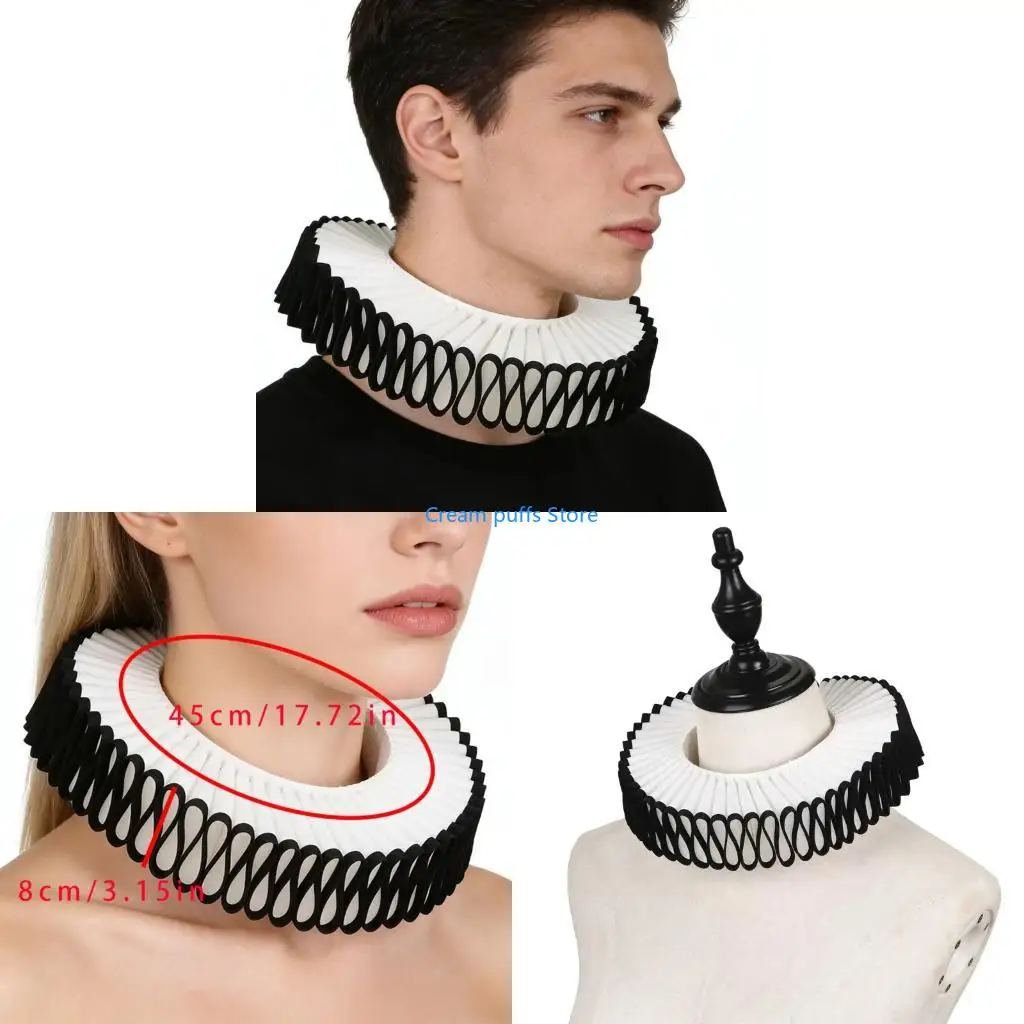 50LE Adjustable False Collar Polyester Women's Accessory Collar Breathable Costume Neckwear for School Uniforms Performances