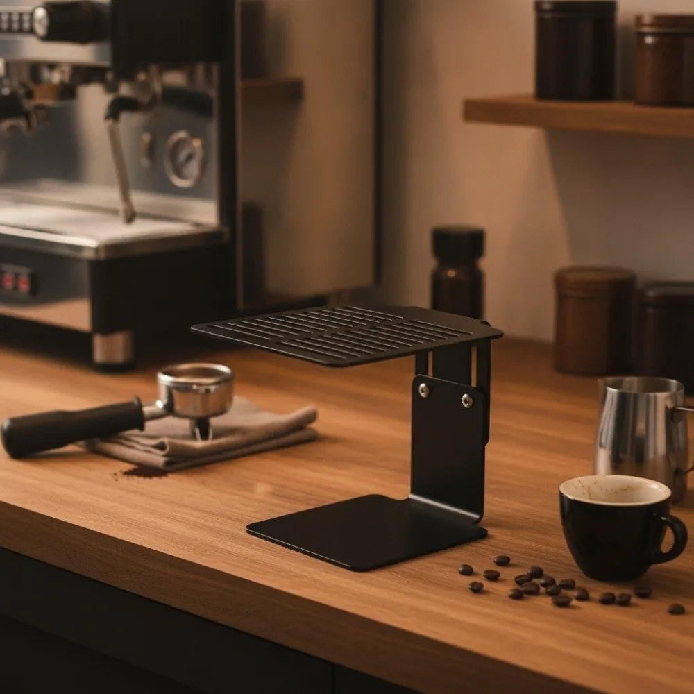 Adjustable Height Coffee Scale Stand Carbon Steel Hollow Drainage Espresso Extraction Cup Rack Stable Base Corrosion-resistant