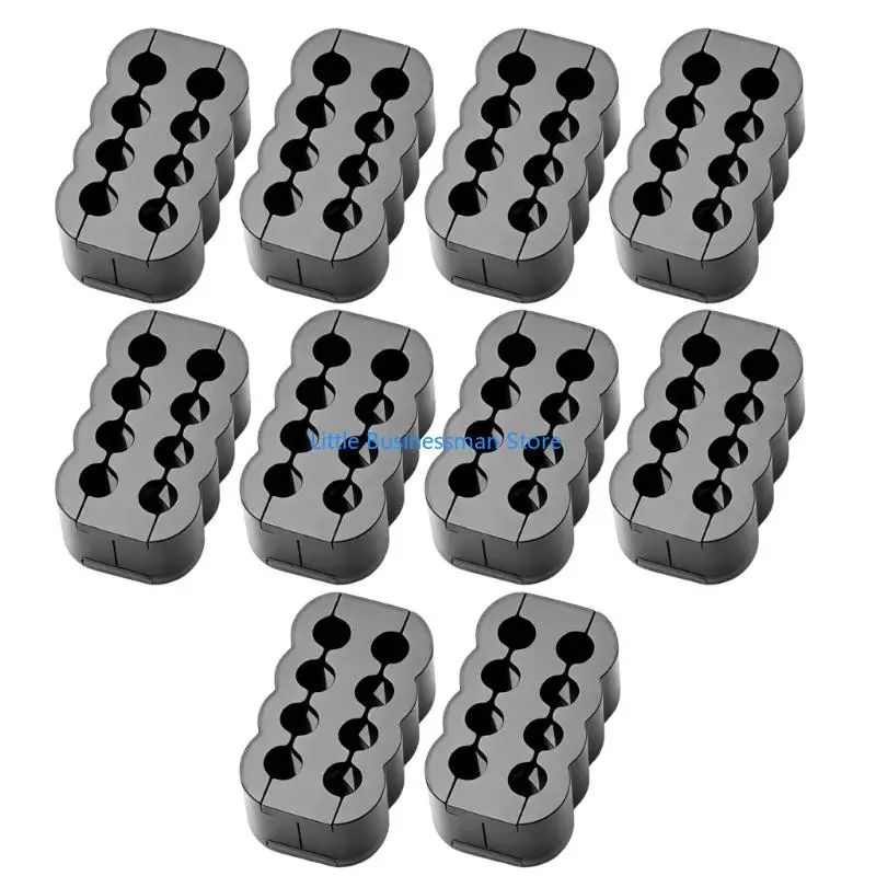 Set mit 8-poligen PC-Kabelführungsklammern, zusammensteckbaren Kabelführungshaltern aus ABS, 10er-Pack für saubereres – Detail 5