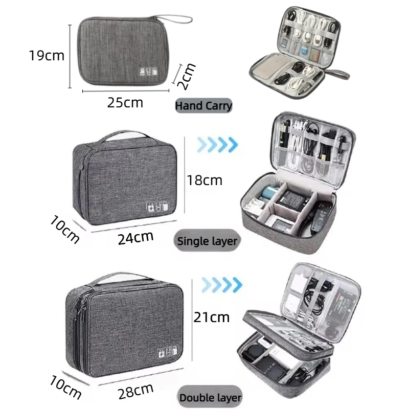 Travel Cable Storage Bag Portable WaterProof Digital Electronic Organizer USB Data Line Charger Plug Storage Bag Cable Organizer
