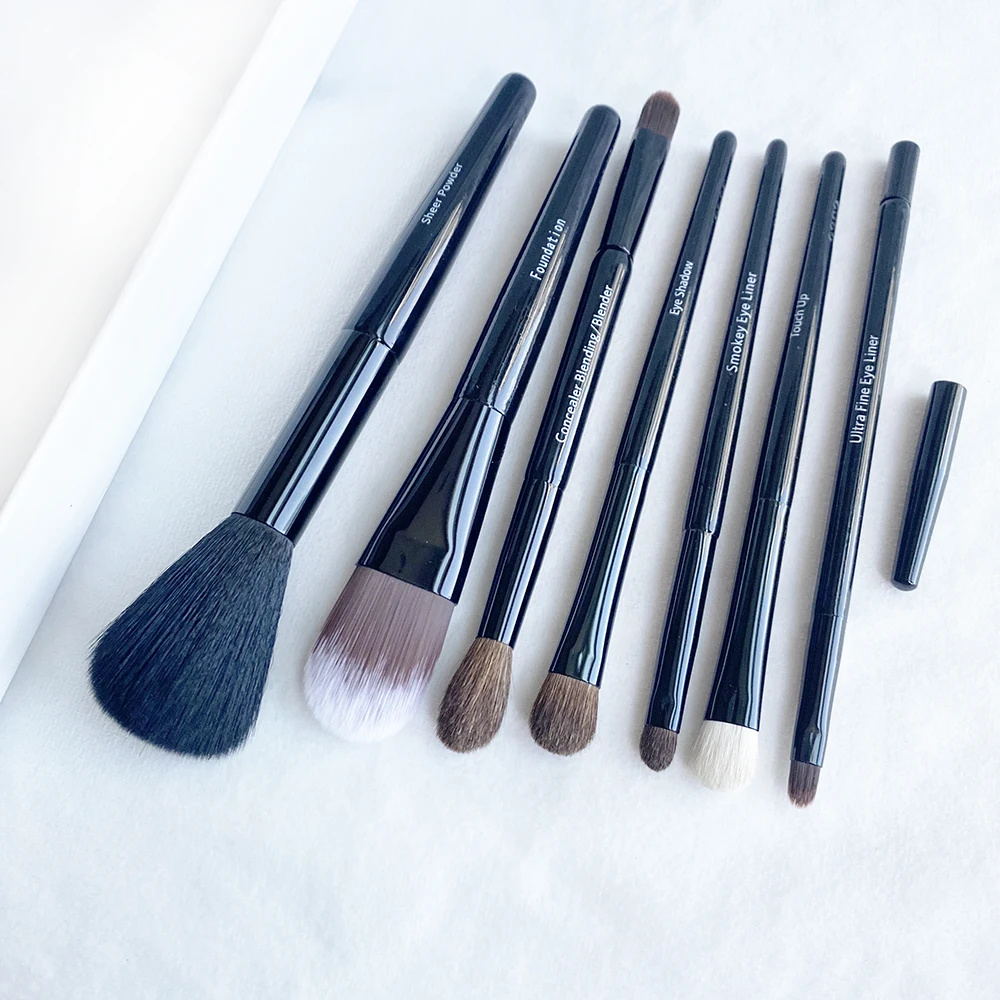 

Old Hollywood Collection Travel Makeup Brush Set 7pcs Short Handle Cosmetic Brushes Beauty Tools