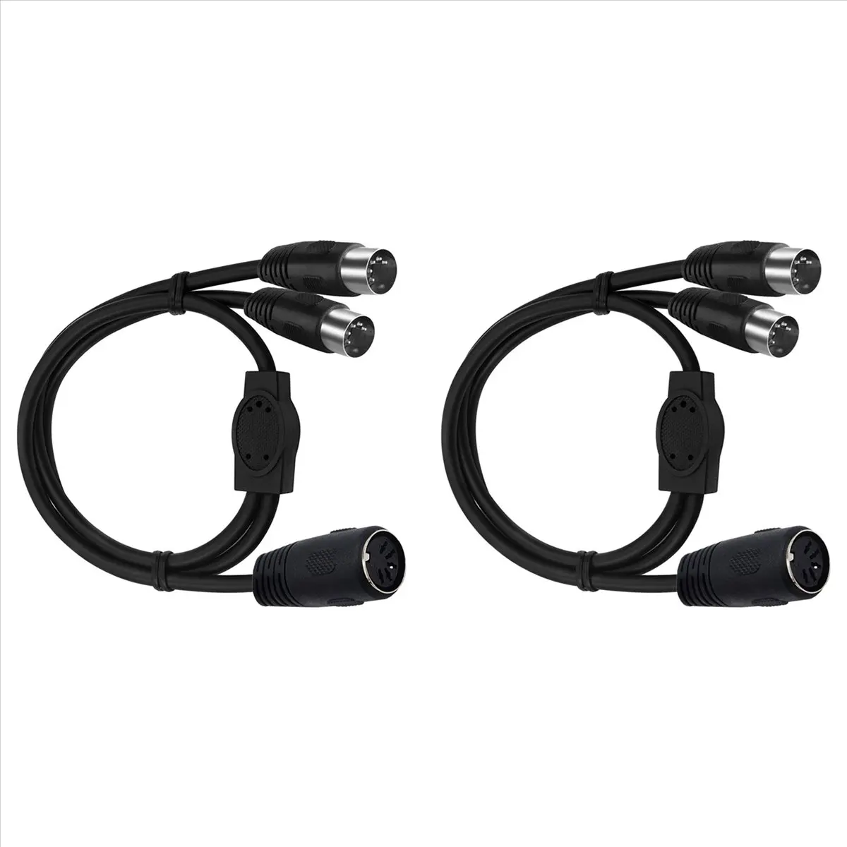 Top 2X MIDI DIN 5-Pin Splitter Y Adapter Cable, Din 5Pin Male to Dual 2 Female Audio MIDI Adapter Extension Cable