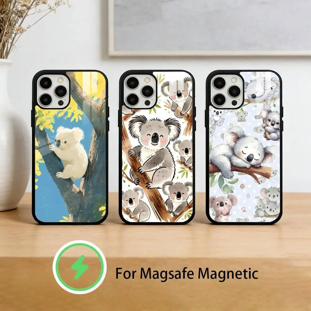 

K-Koala Bear Cute Phone Case For iPhone 17/16/15/14/13/12/Plus/Pro/Max for Magnetic Wireless Charging