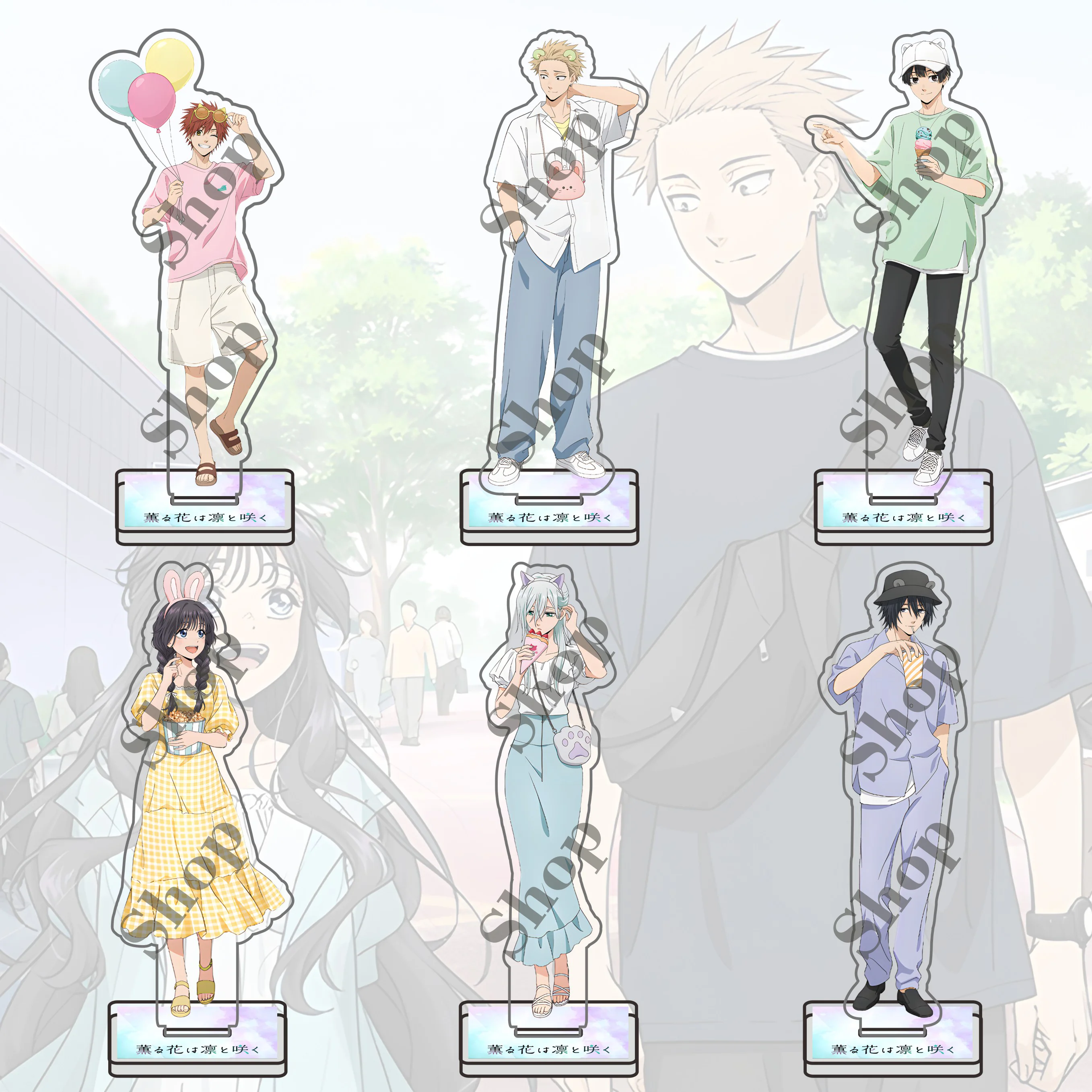 Figurines sur support en acrylique, dessin animé les fleurs parfumées avec dignité, Rintaro Tsumugi Kaoruko Waguri, modèle de Cosplay, décor de bureau, cadeau