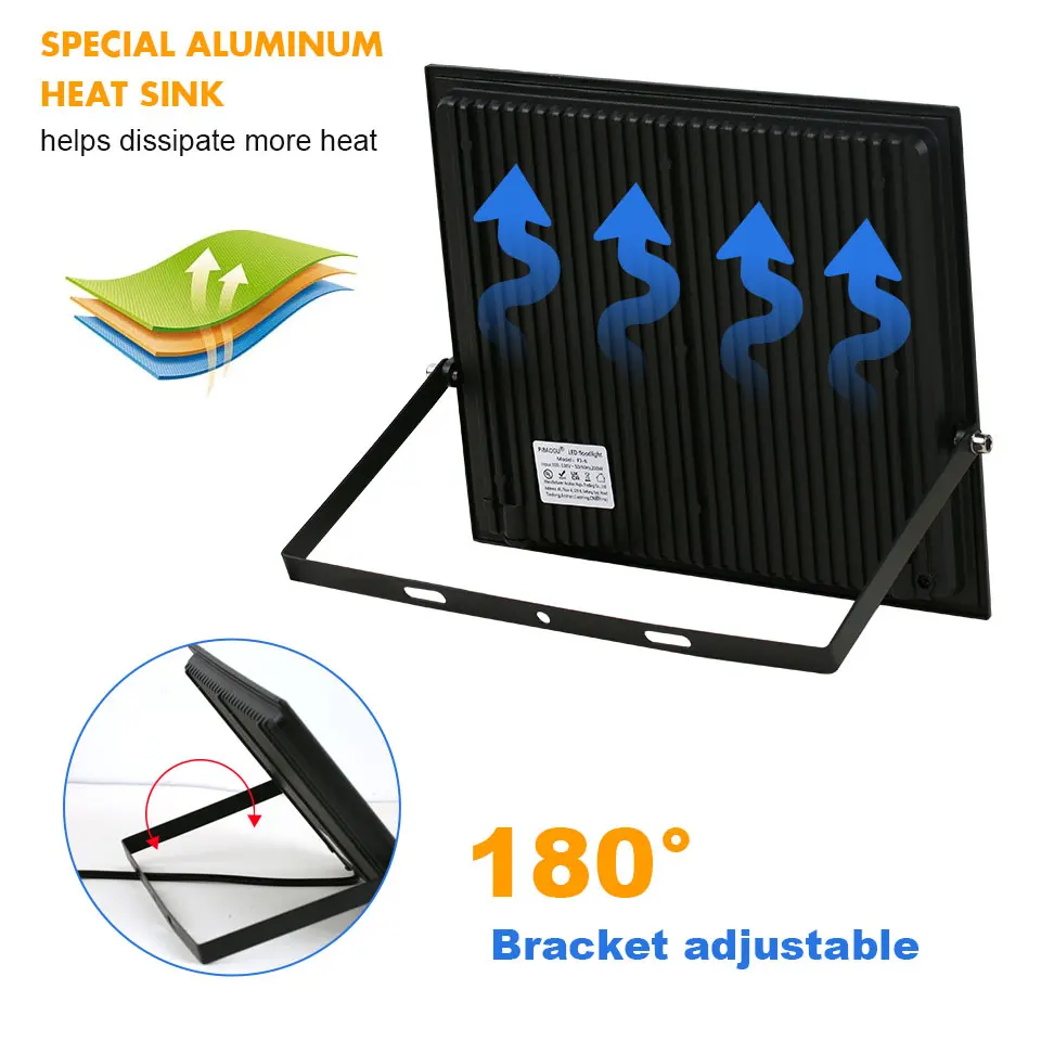 LED الكاشف AC220V 110 فولت 10-300 واط IP66 مقاوم للماء للخارجية جدار حديقة LED عاكس مصباح الشارع الجدار الأضواء الكاشفة