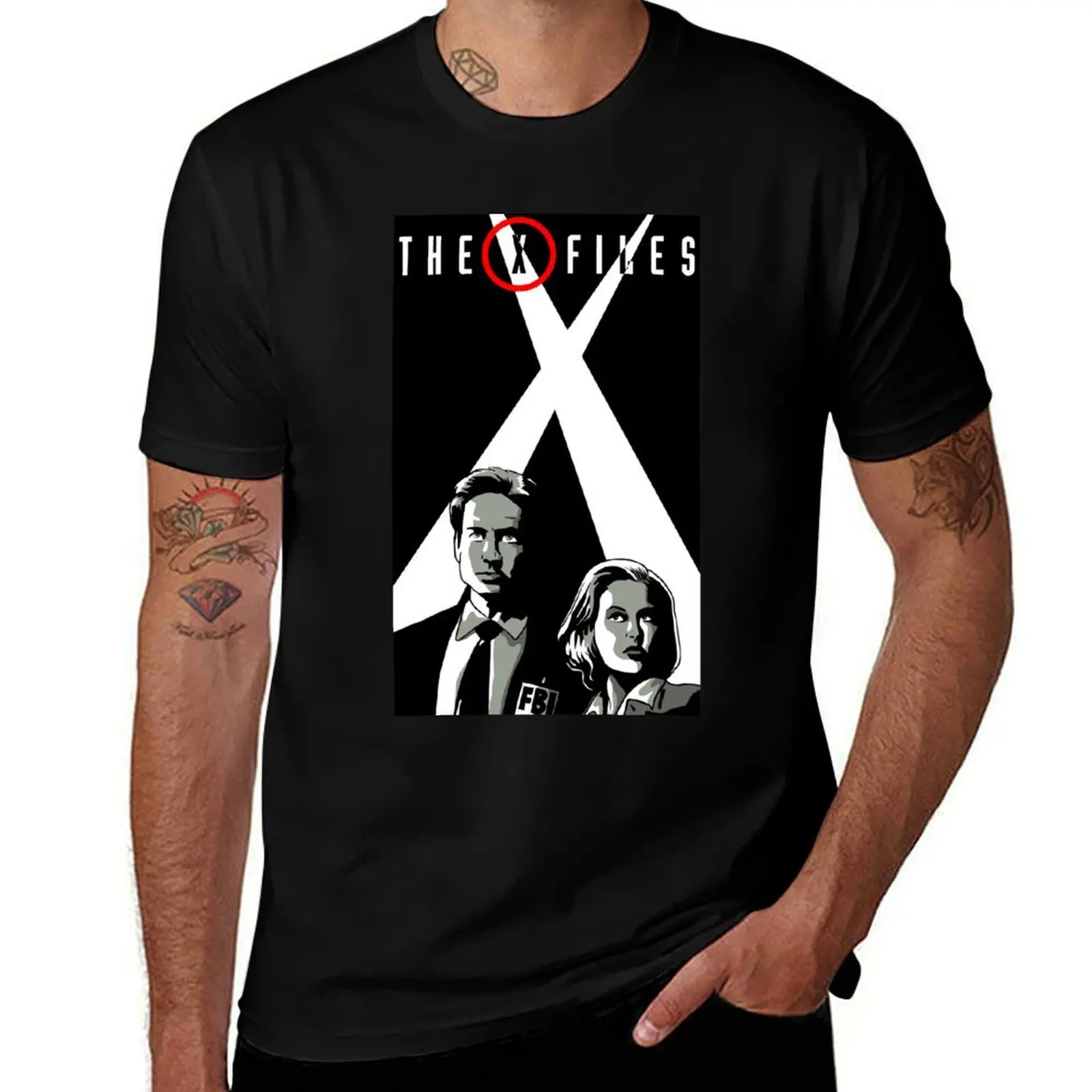 The X Files - Comic Art T-Shirt Retro Style Print Casual Top