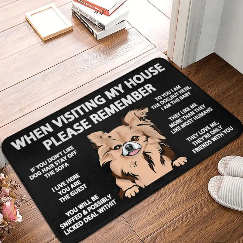 Peeking Dog Chocolate Chihuahua Doormat Anti-Slip Bath Kitchen Mat Living Room Floor Door Entrance Carpet Rug