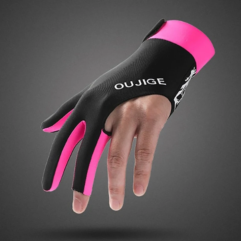 Billiards Glove Left Hand Three Finger Billiard Glove Non Slip Stickers Elasticity Billiard Training Gloves Accessories