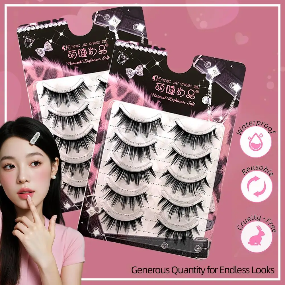 Pestañas postizas tira completa esponjosa DIY pestañas cómicas naturalmente rizadas para principiantes extensión de pestañas herramienta de maquillaje A8D2