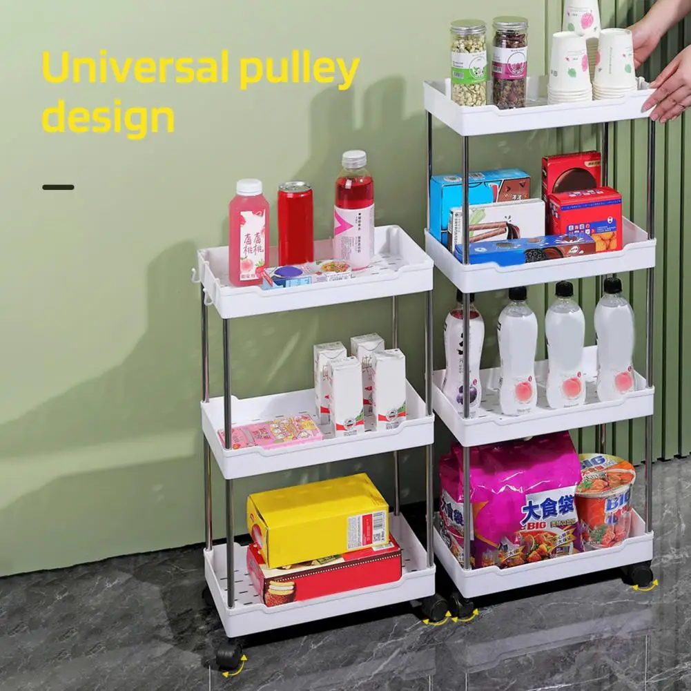 Book Cart Multi-functional Storage Cart Multi-layered Utility Rolling Storage Cart with Wheels for Organizing Storing Items Home