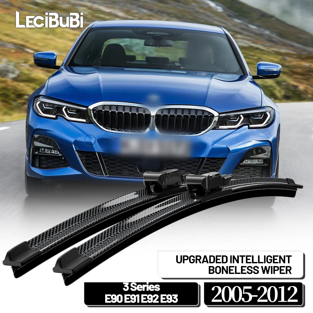 Für BMW 3er E90 E91 E92 E93 2005-2012 2008 2009 2010 2011 2 Stück Frontscheibenwischerblätter Scheibenwischer aus Kohlefaser