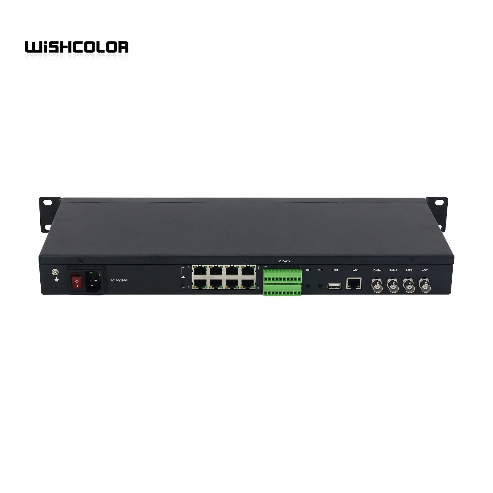 Wishcolor Network Time Server for Beidou Dual Module GPS PTP Clock NTP Server IEEE1588 (30m Antenna + 1/2/4/6/9 Network Port)