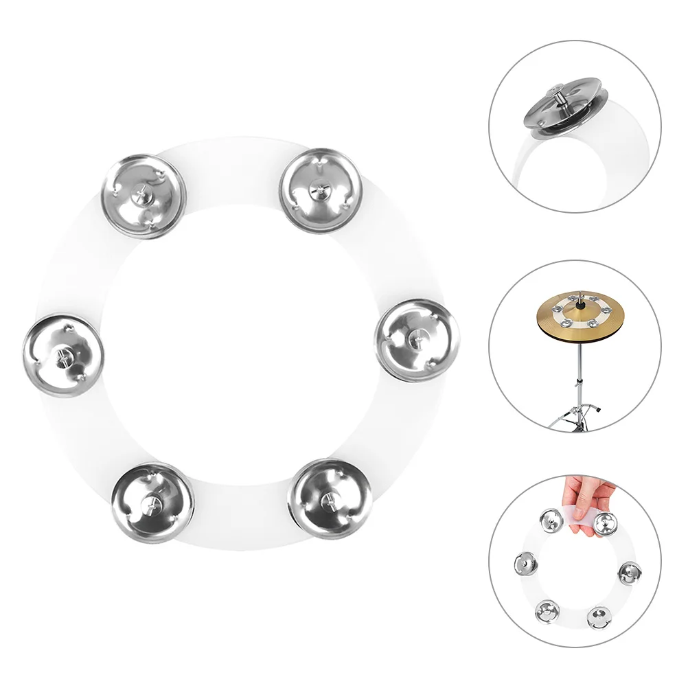 2 Pcs Drum Cymbal Bell Set Tambourine for Drums Percussion Instrument Accessories Silica Gel