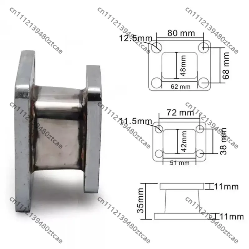 Turbocharger Exhaust Manifold Stainless Steel Flange Adapter Mount, Turbo Exhaust Connection Transfer Base Replacement Accessory